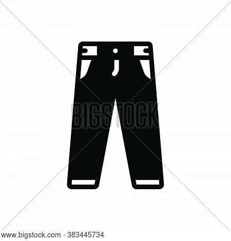Black Solid Icon For Pant Jeans Fashion Men-pant Clothing Trouser Garment Dress Costume