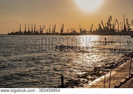 Public Beach In Berdyansk, Ukraine