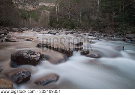 Ara River in the Pyrenees. Huesca. Aragon. Spain.
