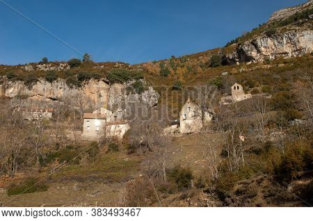 Village of Revilla in the Pyrenees. Huesca. Aragon. Spain.