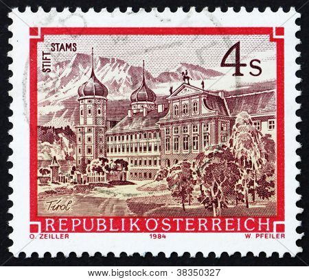Selo postal Áustria 1984 Mosteiro de Stams, Tirol