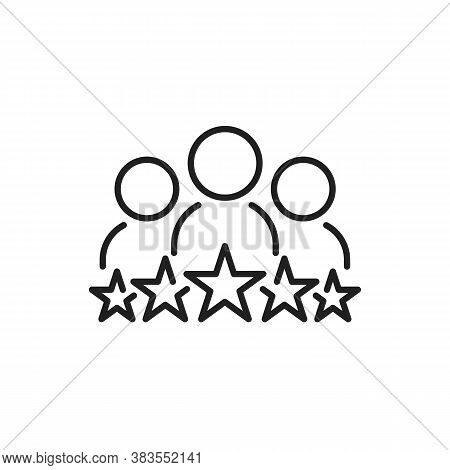 Client Or Customer Five Star Success Line Style Icon. Consumer Quality Rating Vector Illustration. T
