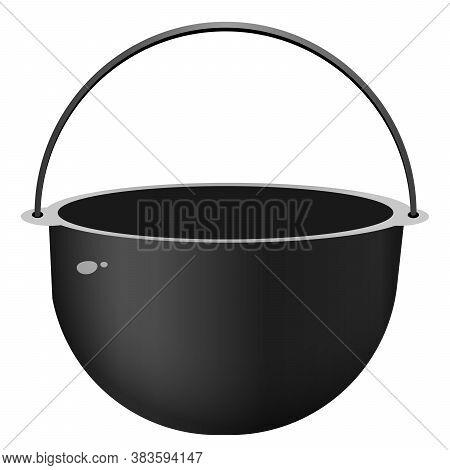 Color Image Of Tourist Bowler On White Background. Camping And Hikings. Vector Illustration.