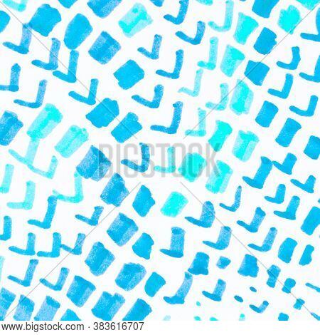 Snake Skin Pattern. Blue Color. Reptile Leather Wild Print. Distressed Grunge Swimwear Template. Rug