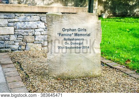 Ballyshannon , Ireland - August 22 2020 : Memorial Reminding Of Orphan Girls Leaving To Australia