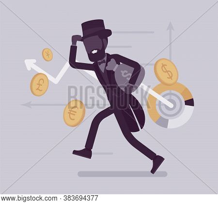 Richman, Wealthy Person With Great Financial Fortune. Elegant Gentleman Banker In Tuxedo, Successful