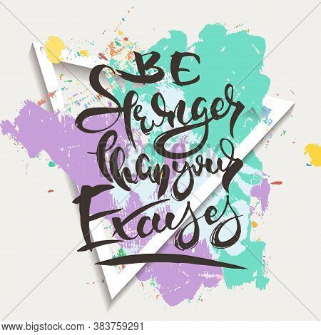 Hand Drwan Grunge Lettering Isolated Artwork On Ornate Background. Stamp For T-shirt Graphics, Print