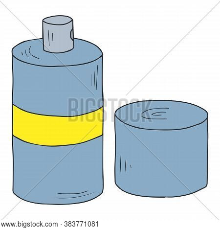 Blue Spray Paint Can With Yellow Blank Label
