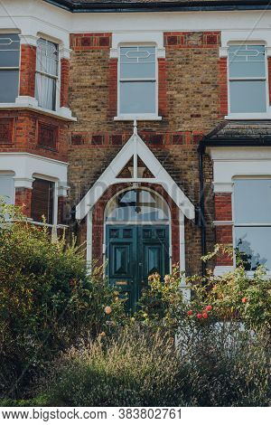 London, Uk - August 20, 2020: Facade Of A Traditional Terraced House In Crouch End, An Area In North