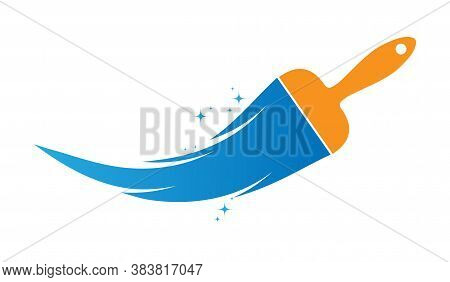 Brush And Paint. Flat-style Icon For A Website Or App, Logo, Or Logo. Stock Image Isolated On A Whit