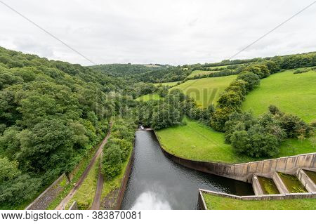 View From The Dam At Wimbleball Lake In Exmoor National Park
