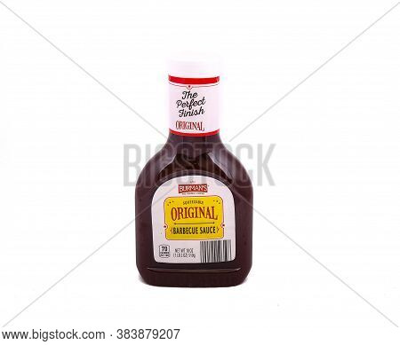 A Bottle Of Burmans Original Barbecue Sauce Isolated On White For Illustrative Editorial