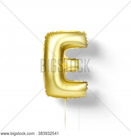 Golden Balloons Letters From Foil. Vector Elements