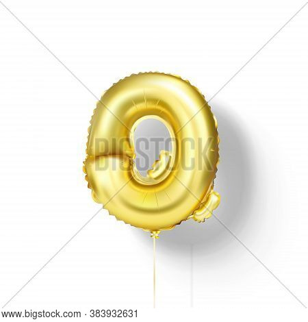 Golden Balloons Letters From Foil. Vector Elements