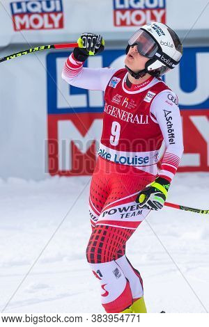 Nicole Schmidhofer Of Austria Celebrates After Winning The Fis Ski World Cup Downhill In Lake Louise
