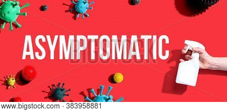 Asymptomatic Theme With Sanitizing Spray And Viruses