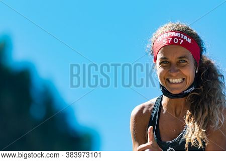 Encamp, Andorra : 2020 Sept 05 : Competitors Participate In The 2020 Spartan Race Obstacle Racing Ch