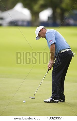 LOCH LOMOND, SCOTLAND - JUL 09 2009; Loch Lomond Scotland; David Drysdale (GBR) competing in the first round of the PGA European Tour Barclays Scottish Open golf tournament. 