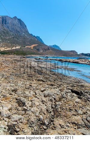 Balos Beach. Udsigt fra Gramvousa ø, Kreta i Greece.magical turkis farvande, laguner, strande