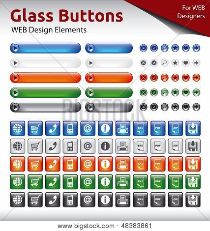 Glas-Buttons - Web-Design-Elemente