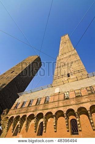 view of asinelli tower - bologna