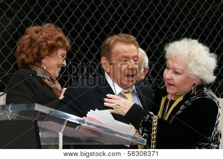 Anne Meara with Jerry Stiller and Estelle Harris at the ceremony honoring Jerry Stiller and Anne Meara with a star on the Hollywood Walk of Fame. Hollywood Boulevard, Hollywood, CA. 02-09-07