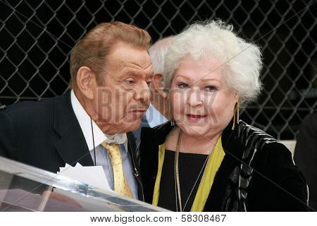 Jerry Stiller and Estelle Harris at the ceremony honoring Jerry Stiller and Anne Meara with a star on the Hollywood Walk of Fame. Hollywood Boulevard, Hollywood, CA. 02-09-07