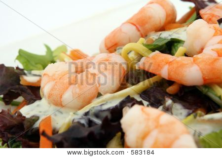 Macarrão saudável e camarão dieta salada Starter