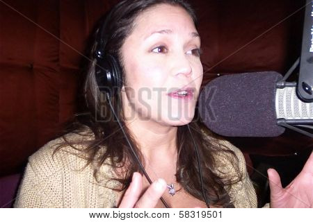 Miriam Gonzalez co-hosting Playboy Radio on Sirius. Playboy Radio, Culver City, CA. 02-18-07