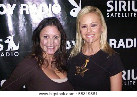 Miriam Gonzalez and Katie Lohmann co-hosting Playboy Radio on Sirius. Playboy Radio, Culver City, CA. 02-18-07