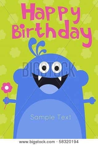 monster party card design  vector illustration