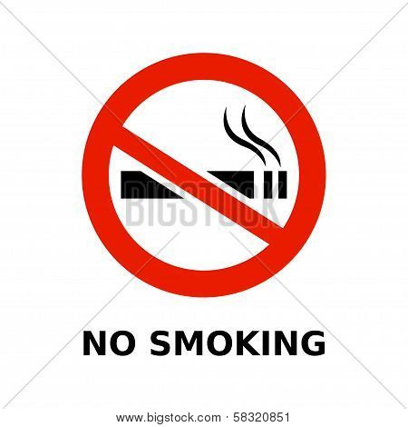 No smoking symbol and text on white background