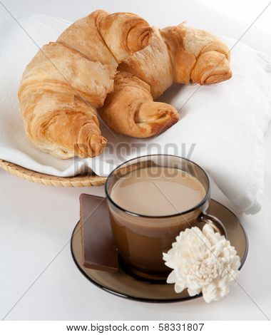 A Cup Of Coffee, Chocolate And Cornettos