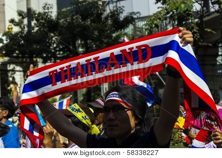 Sign Of Protesters Shut Down Bangkok