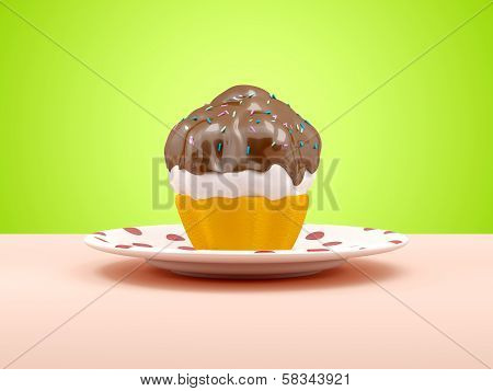 cup cake on a plate