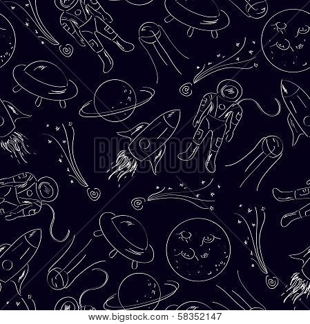 Seamless pattern, space vector illustration