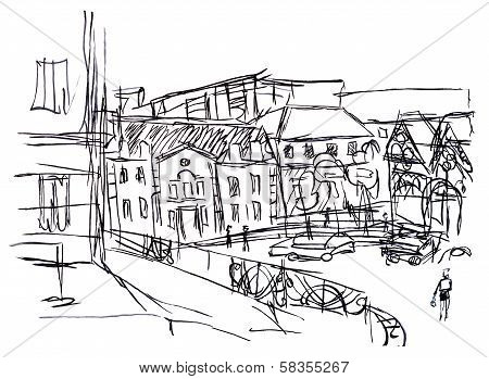 Cityscape. Centre Of City Klin