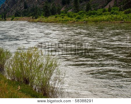 Wide Mountain River Cuts A Valley - Clark Fork River Montana Usa