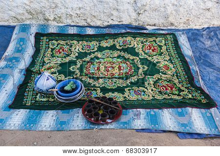 Everything Is Prepared For Coffee Ceremony. Ancient City Of Jugol. Harar. Ethiopia.