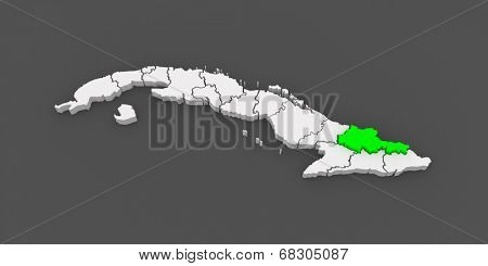 Map of Holguin. Cuba. 3d