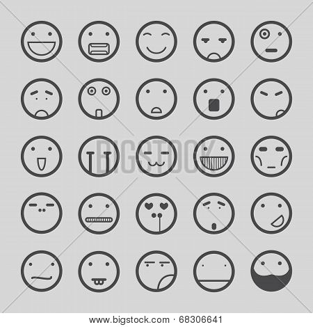 Smile faces icons set vector .Illustration eps10
