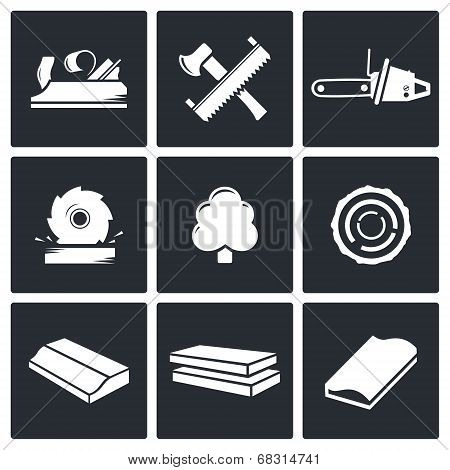 Woodworking Icons set