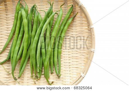 Yardlong bean isolated on the white background