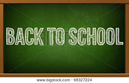 Green board with text on chalkboard.Vector