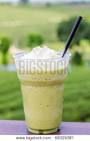Ice Green Tea Smoothies On Tea Plantation Blackguard