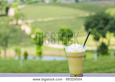 Ice Green Tea Smoothies On Tea Plantation Blackguard