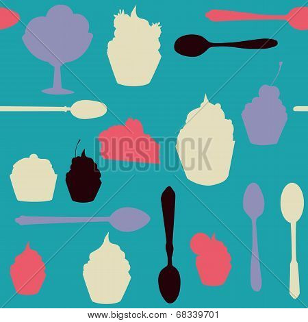 seamless vector pattern with desserts