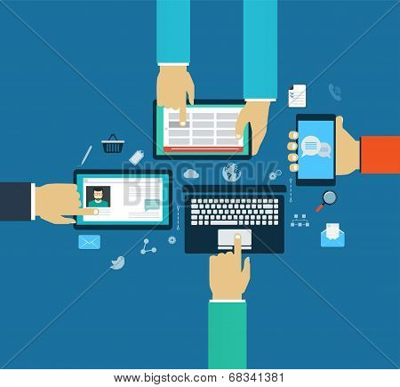 Interaction Hands Using Mobile Apps, Concept  Mobile Apps