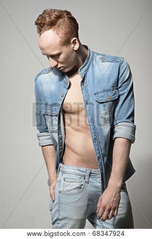 Man fashion model, casual style