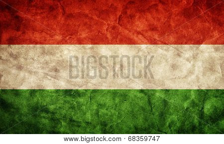 Hungary grunge flag. Vintage, retro style. High resolution, hd quality. Item from my grunge flags collection.